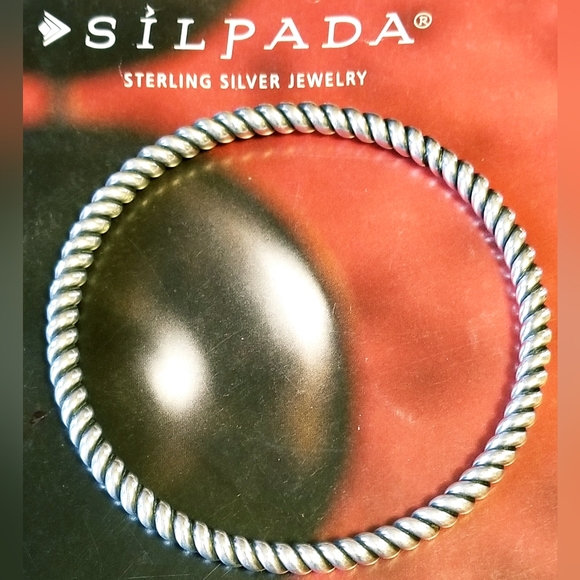 Rare Silpada Sterling Silver Twisted Bangle Bracelet - Picture 2 of 14